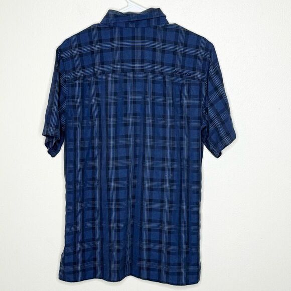 Marmot Short Sleeve Blue Plaid Button Down Shirt - Men’s US M - Picture 2 of 9